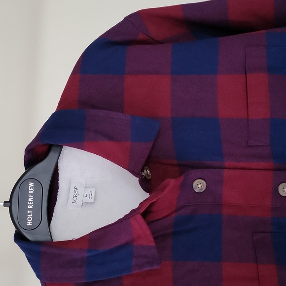 J. Crew Sherpa Lined Oversized Plaid Shacket - Picture 6 of 14